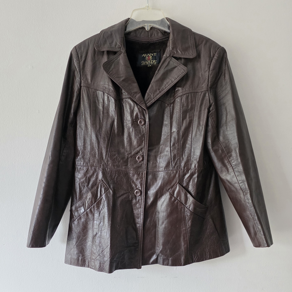 Burgandy / Oxblood Genuine Leather Jacket With Warm Lining M / L - Picture 2 of 10